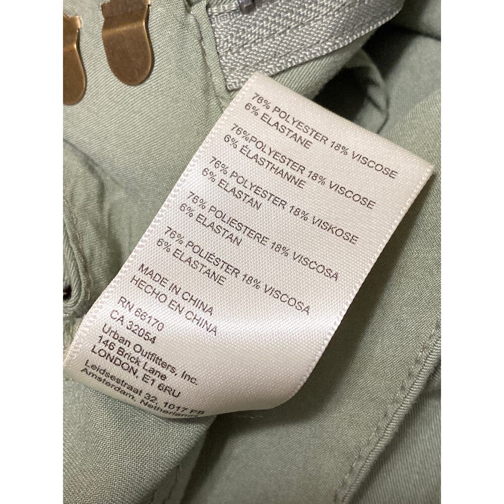 Free People Women's Green High Waisted Pleated Taoered Wide Leg Trousers Pants 6 - Picture 4 of 4